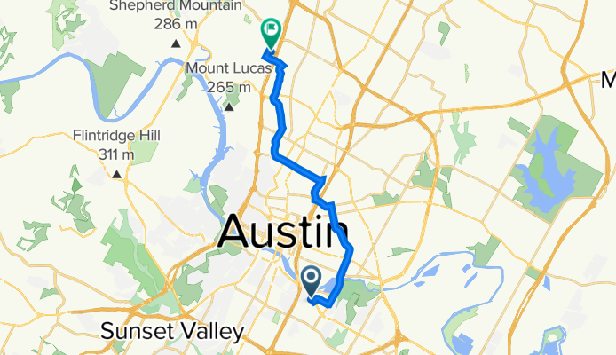 2003 E Riverside Dr, Austin to 7201 Wood Hollow Dr, Austin