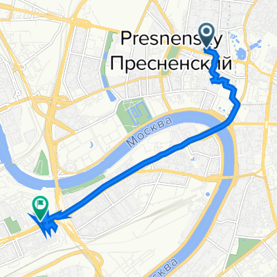 От улица Красная Пресня 28к2, Москва до Кутузовский проспект 34, Москва