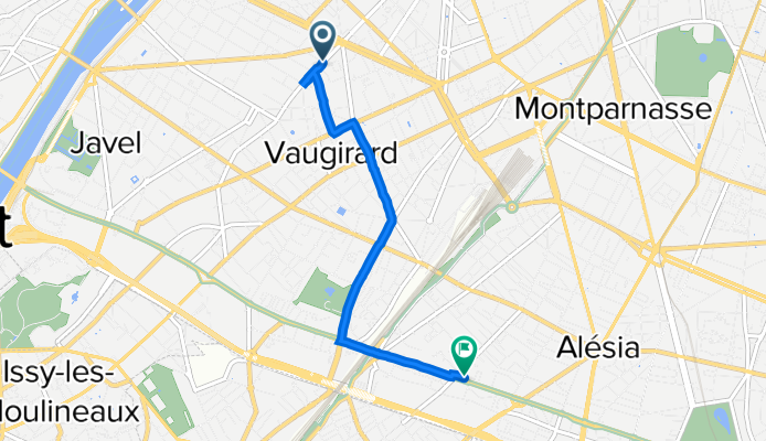 28 Rue de la Croix Nivert, Paris à 85 Boulevard Brune, Paris