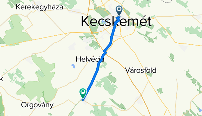 Vadász utca, Kecskemét to Dózsa György utca 3a., Jakabszállás