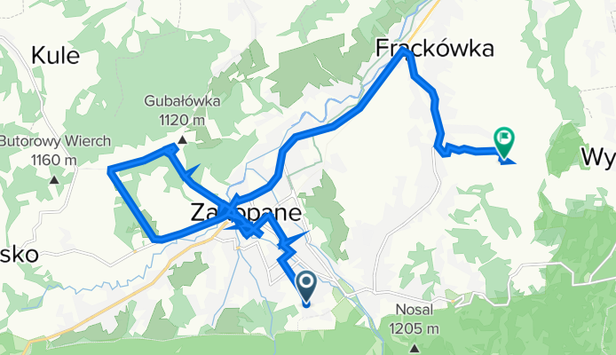 Karola Szymanowskiego k/17, Zakopane do Gawlaki 15, Zakopane