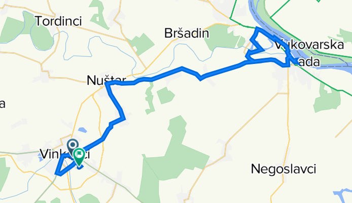 Ulica Stjepana Radića 36, Vinkovci to Ulica Grigora Viteza 18, Vinkovci