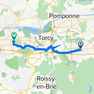 De Avenue Marie Curie 81, Bussy-Saint-Georges à Allée de la Lisière 7, Champs-sur-Marne