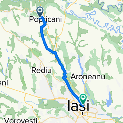 47.290° N 27.502° W to Strada Pădurii 21, Iaşi