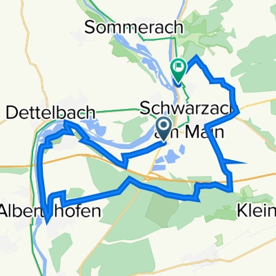 B22, Schwarzach am Main nach Schweinfurter Straße 97, Schwarzach am Main