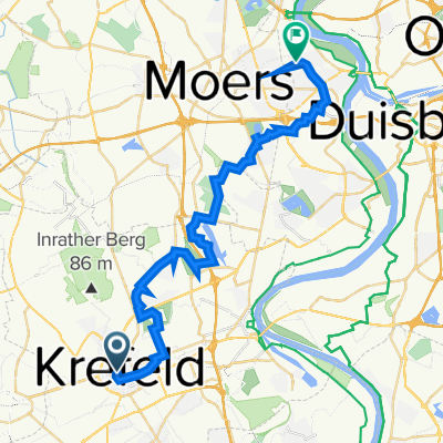 Dionysiusplatz 3, Krefeld to Schwarzer Weg, Duisburg