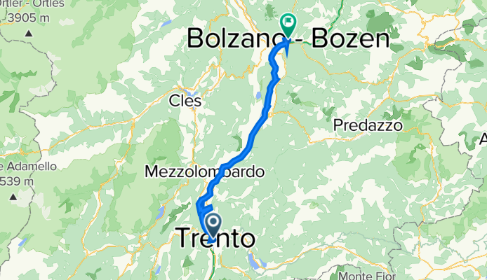 Da Via Giuseppe Verdi 40, Trento a Piazza Walther 15, Bolzano