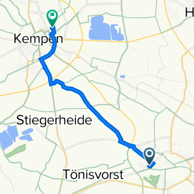 Zur alten Weberei 1–5, Tönisvorst nach Arnoldstraße 13A, Kempen