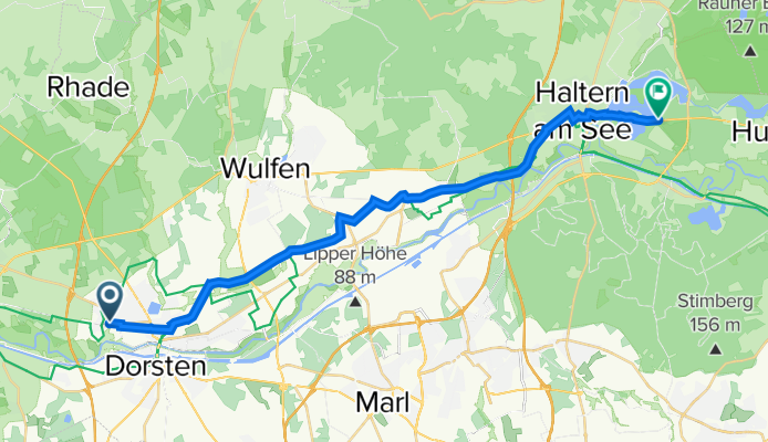Koldenfeld 4, Dorsten nach Hullerner Straße 107, Haltern am See
