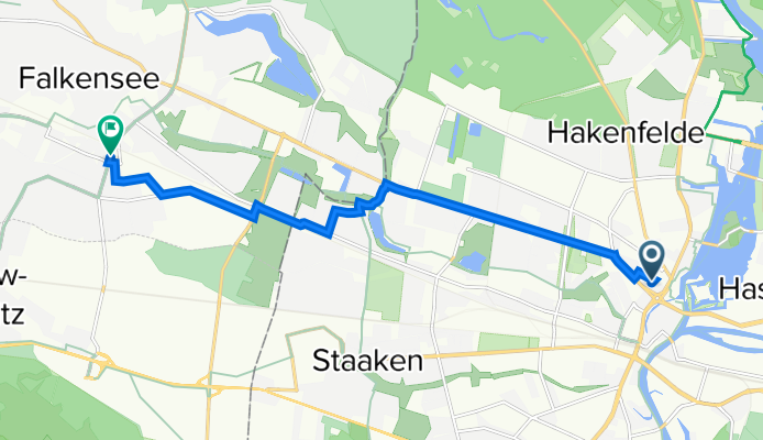Groenerstraße 12, Berlin nach Potsdamer Straße 13, Falkensee