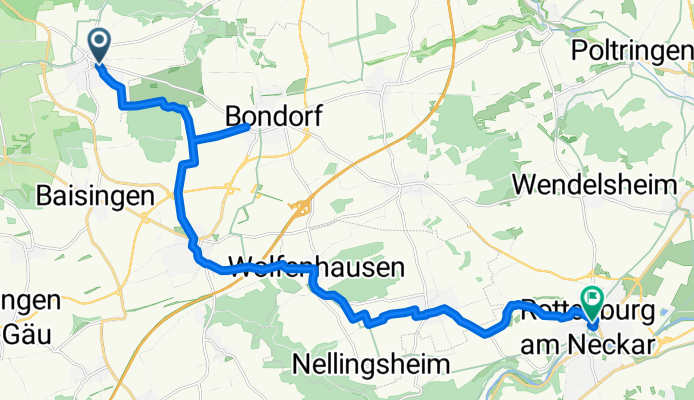 Mötzingen nach Rottenburg über Ergenzingen
