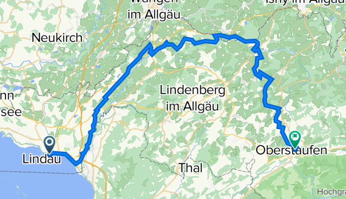 Europaplatz, Lindau (Bodensee) nach Immenstädter Straße 4, Oberstaufen