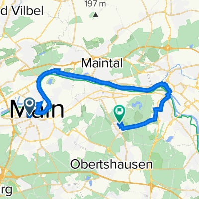 Kaiserstraße 81–85, Offenbach am Main nach Brentanostraße 12–16, Mühlheim am Main