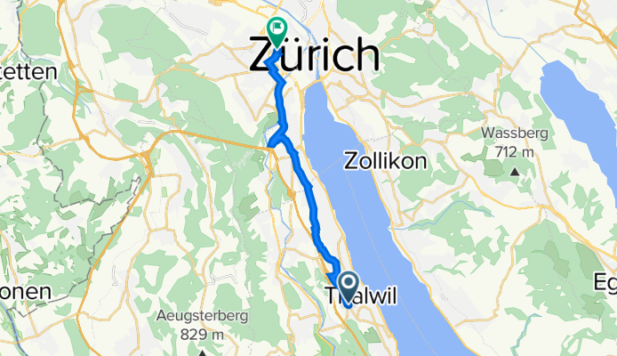 Sonnenbergstrasse 55, Thalwil nach Anwandstrasse 47, Zürich