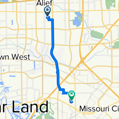 12115 Sharpview Dr, Houston to 13645 N Promenade Blvd, Stafford