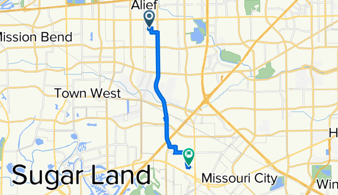 12115 Sharpview Dr, Houston to 13645 N Promenade Blvd, Stafford