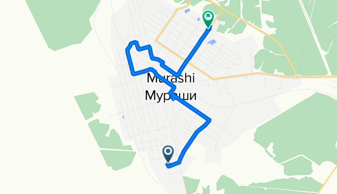 От улица Дружбы 2, Мураши до улица Пугачева 41, Мураши