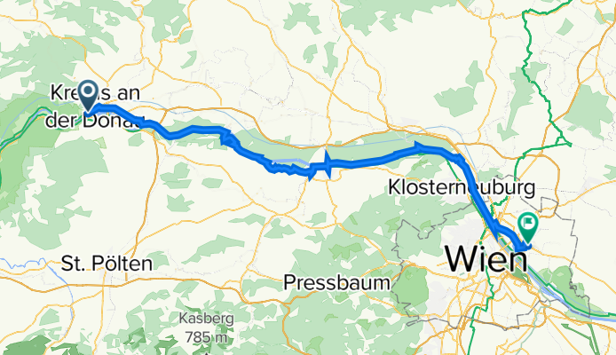 Steiner Donaulände 32, Krems an der Donau to Stadlauer Straße 37