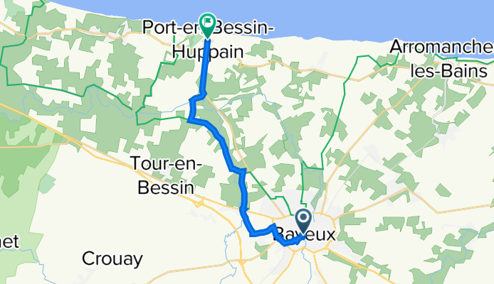 12 Rue Laitière, Bayeux à 14 Rue de Bayeux, Port-en-Bessin-Huppain