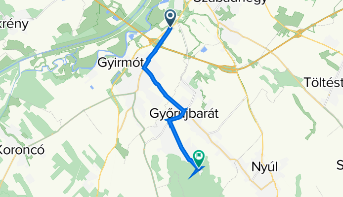 Győr, 83-as út, TESCO áruház to Arany János utca 145, Győrújbarát