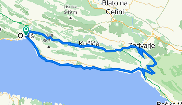 Omis - Zadvarje - Omis