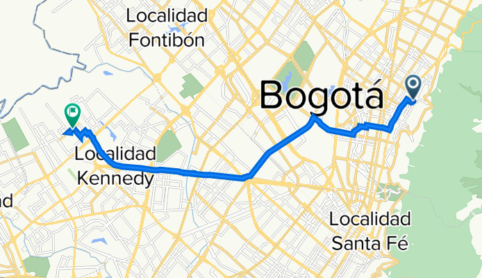 De Calle 70a 4-92, Bogotá a Carrera 89 0-60, Bogotá