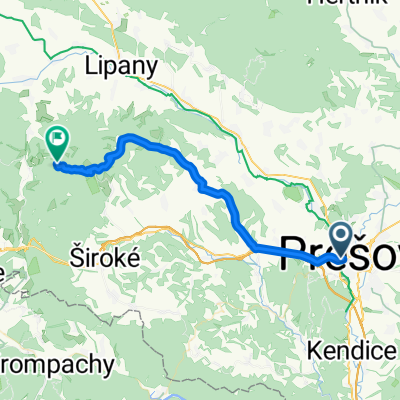 Prešov - Svinia - Jarovnice - Buče - Lačnov - s.Roveň
