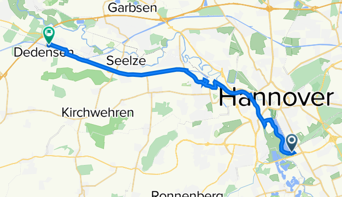 Rudolf-von-Bennigsen-Ufer 83, Hannover nach Am Bahnhof 11, Seelze
