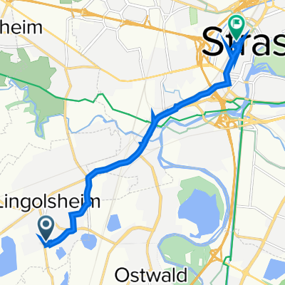 De Place Galilée 13, Lingolsheim à Place de la Gare 20, Strasbourg