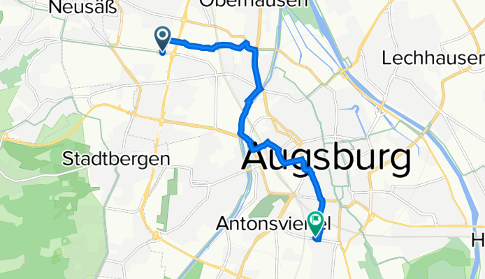 Dr-Dürrwanger-Straße 60, Augsburg nach Schertlinstraße 23, Augsburg