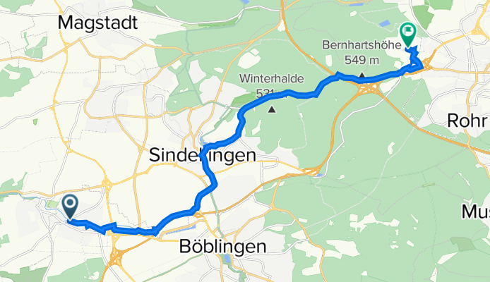 Große Gasse 19, Böblingen to Patch Barracks 2314, Stuttgart