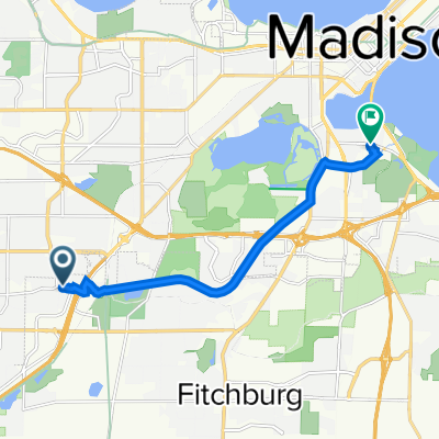 5501 Williamsburg Way, Fitchburg to 301 W Olin Ave, Madison