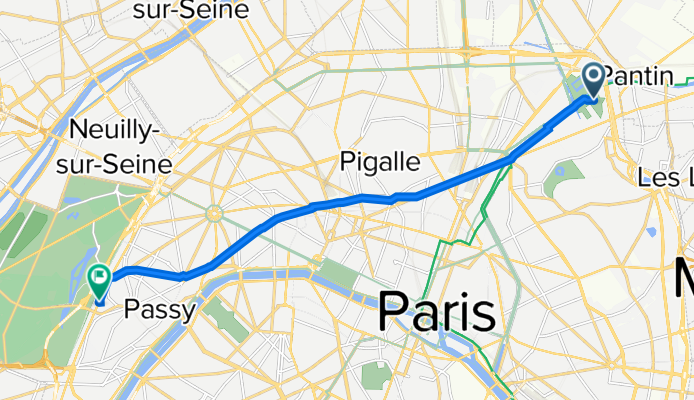 Allée du Belvédère, Paris à 25 Boulevard Suchet, Paris