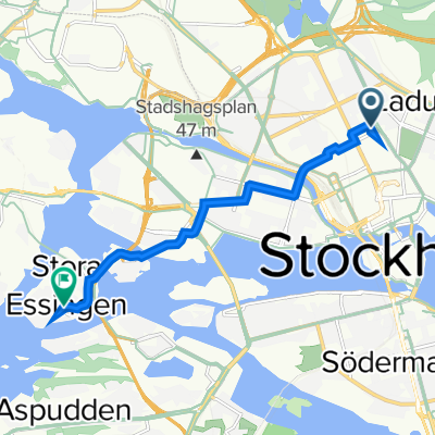 Tulegatan 2B, Stockholm to Essingestråket 8, Stockholm