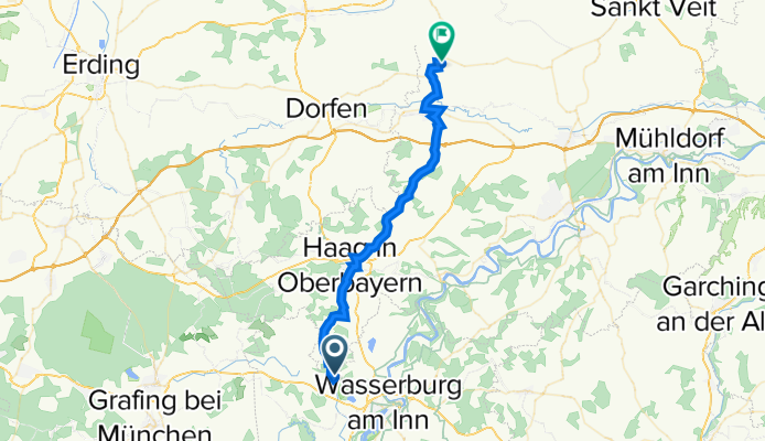 Fürholzen 2, Edling nach Weberstraße 1, Buchbach