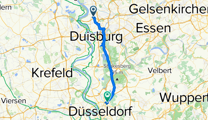 Franz-Lenze-Straße 74–76, Duisburg nach Max-Halbe-Straße 17, Düsseldorf