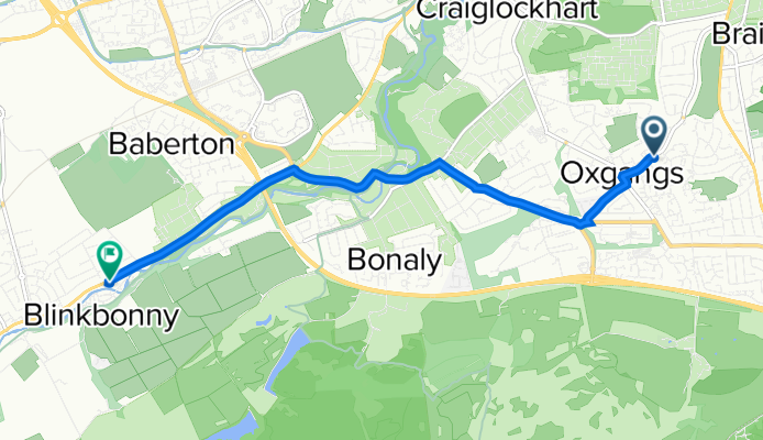 22D Oxgangs Ave, Edinburgh to 57 Lanark Road W, Currie