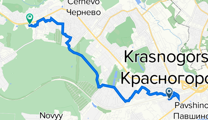 Вокзальная улица, 8, Красногорск до Светлая улица, 3А с3, Красногорск