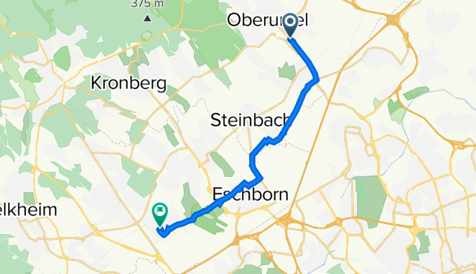 Frankfurter Landstraße 61, Oberursel (Taunus) nach Starkeradweg 9, Sulzbach (Taunus)