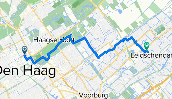 Denneweg 186, Den Haag naar Van Ruysdaellaan 44, Leidschendam