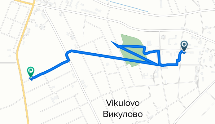 От улица Чапаева 5А, Викулово до Молодежная улица 23, Викулово