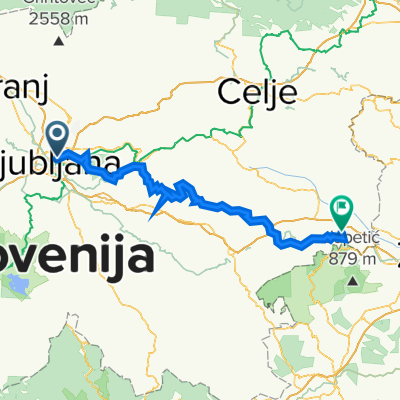 Šmartinska cesta 58a to Mrzlava vas 48a