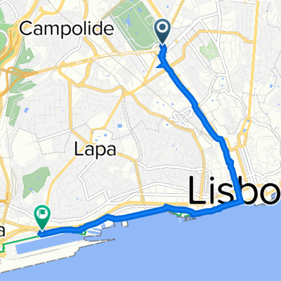 Praça do Mq de Pombal, Lisboa to Rua da Cintura do Porto de Lisboa, Lisboa