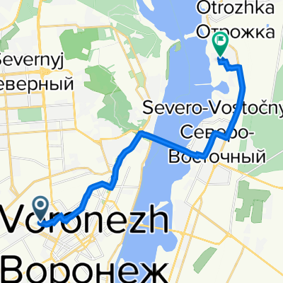 улица 9 Января, 68К, Воронеж до улица Артамонова, 34/8, Воронеж