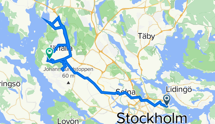 Sandhamnsgatan 49, Stockholm to Tröskvägen 83, Järfälla