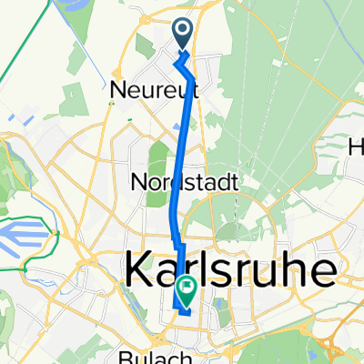 Amselweg 2, Karlsruhe nach Karlsruhe Südendschule