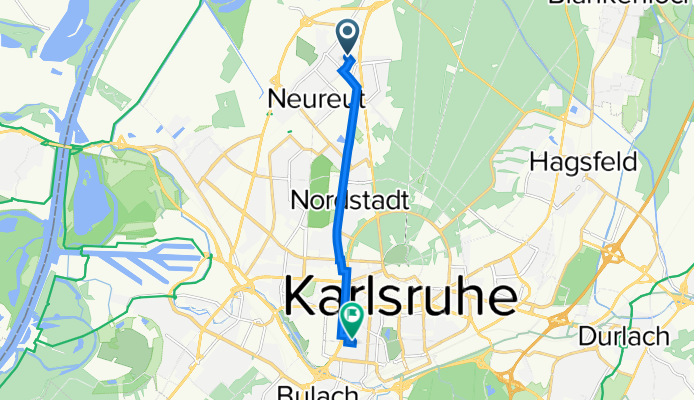 Amselweg 2, Karlsruhe nach Karlsruhe Südendschule