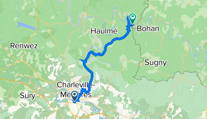 De Avenue du 91ÉME R.I. 3, Charleville-Mézières à Route de Bohan 2B, Les Hautes-Rivières