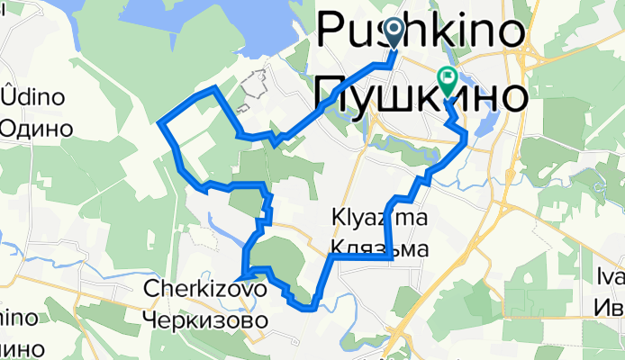 От улица Лесная 14, Пушкино до Надсоновская улица 20, Пушкино