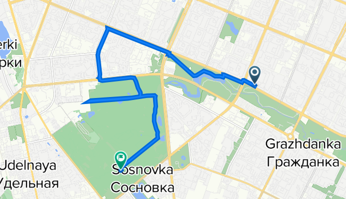 проспект Луначарского, 94к1литА, Saint Petersburg to Хозяйственная аллея, Saint Petersburg